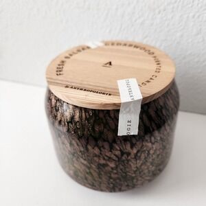 NEW Anthropologie Fresh Balsam Cedarwood Candle Shimmer Cooper Black Glass